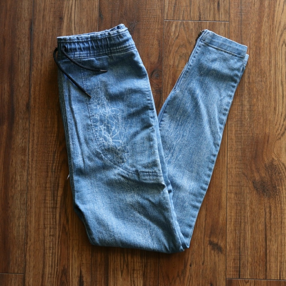 Iloveugly Cracked Denim Zespy Pants